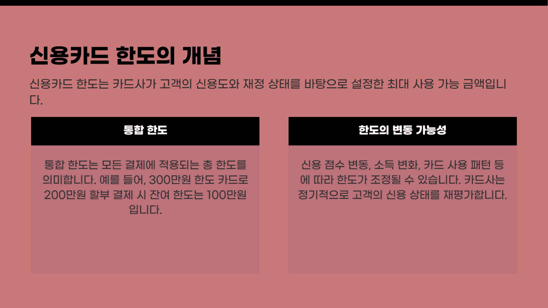 신용카드 한도